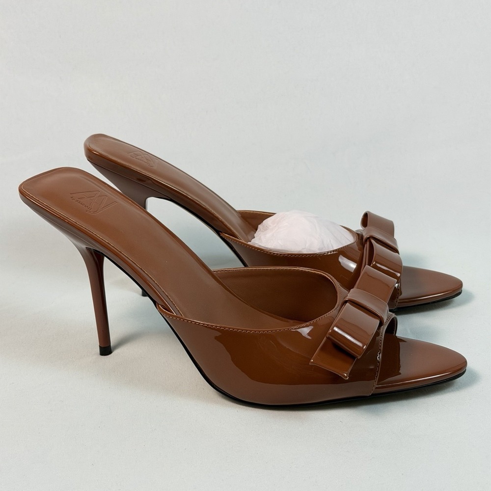 AAJ By Aminah Size-10M Womens Giselle Tan Bow Mule Dress Sandals‎